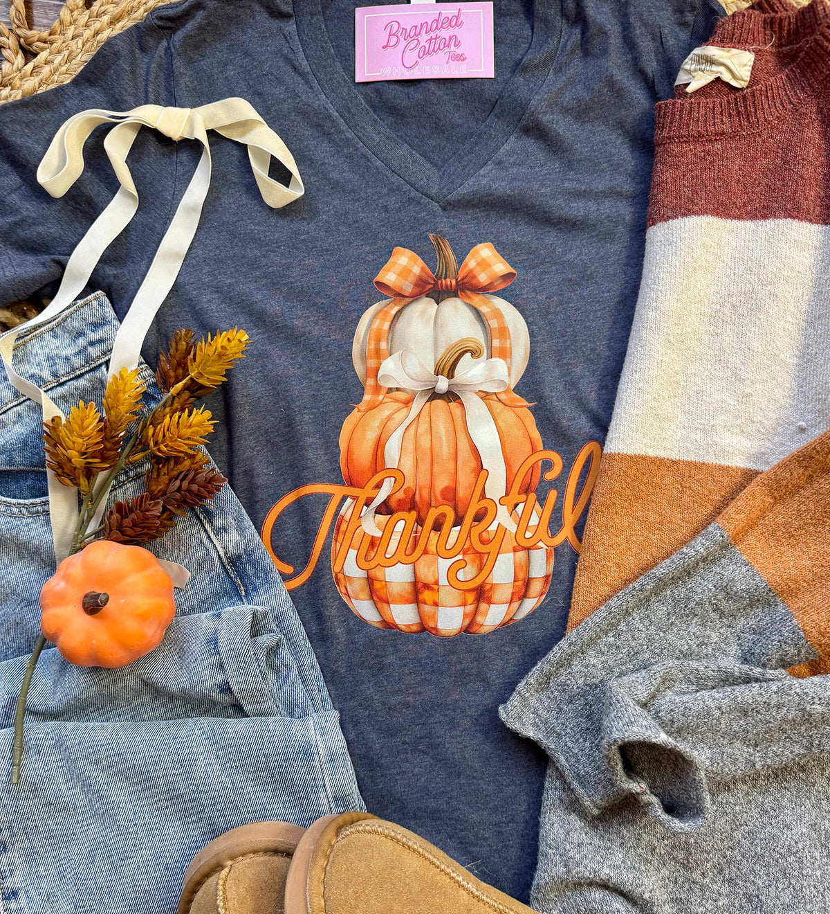 Stacked Thankful Pumpkins