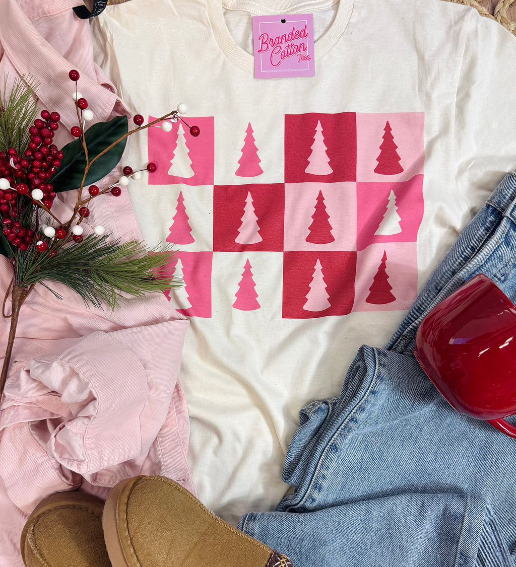 Pink Checkered Trees