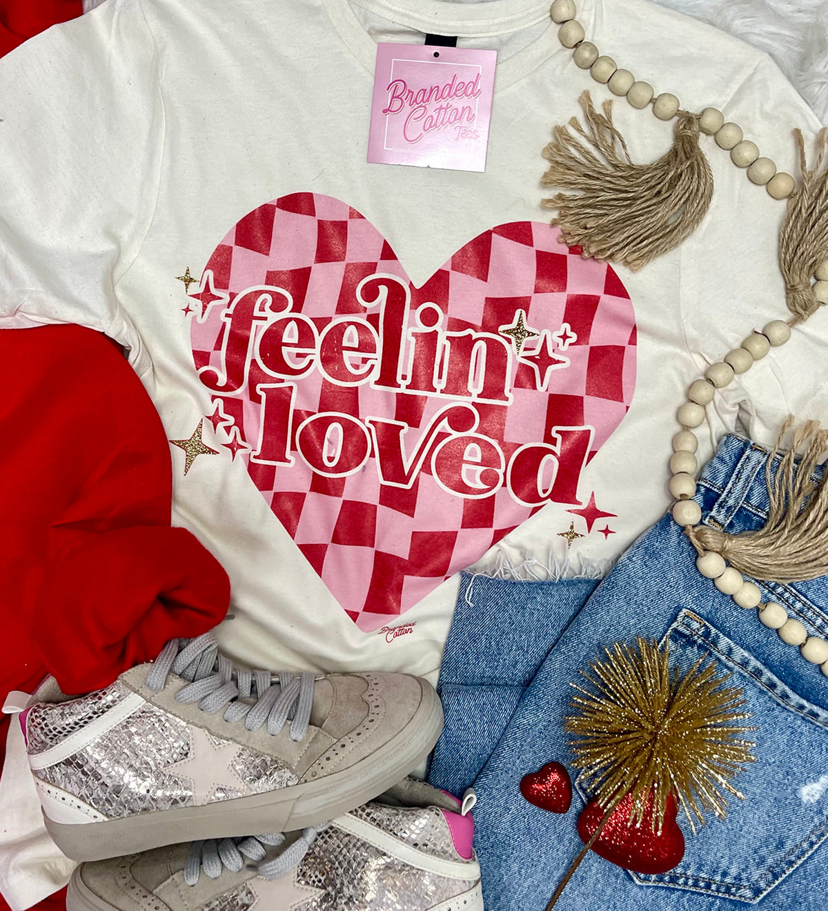 Feelin Loved Checkered Heart