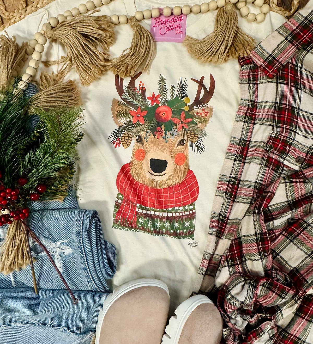 Watercolor Winter Reindeer