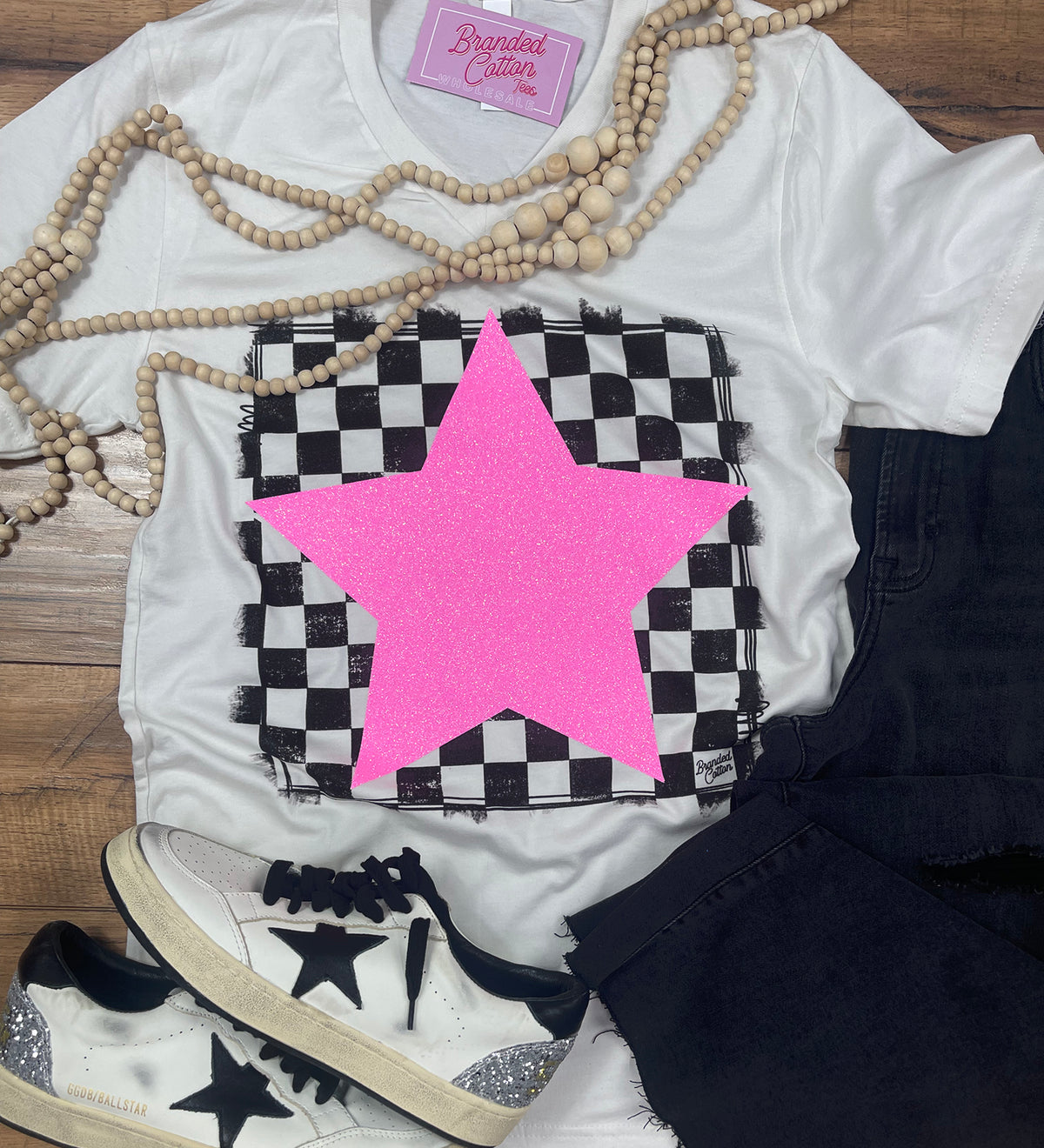 Checkered Neon Star