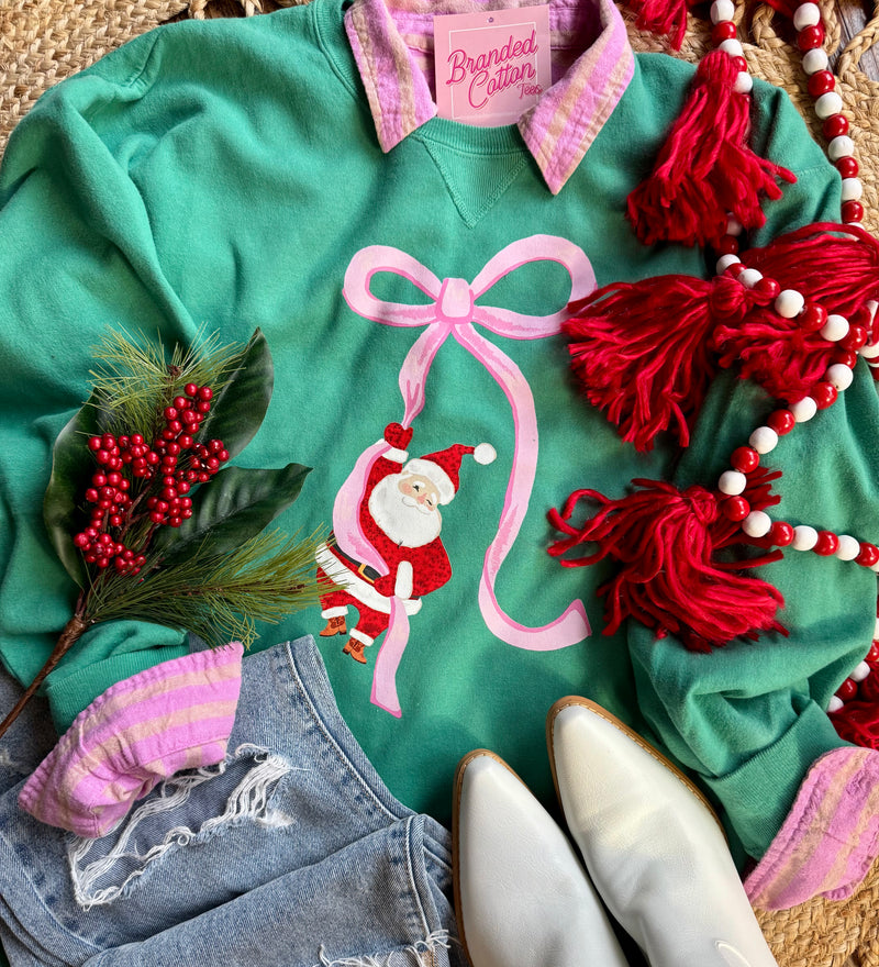 Bow Hanging Santa Sweatshirt