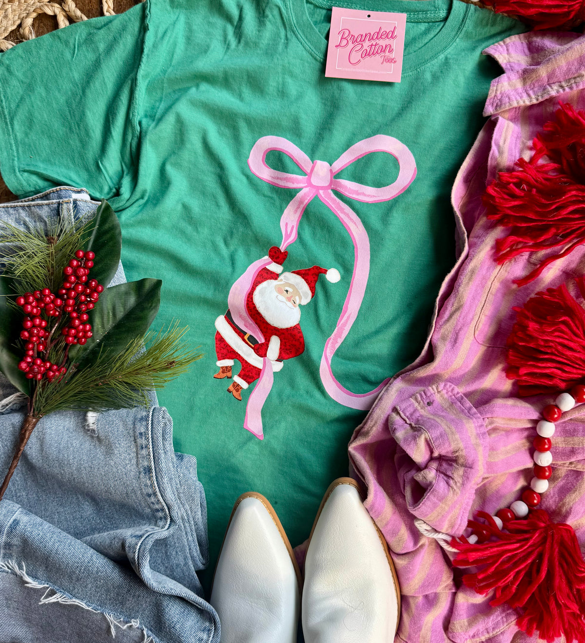 Bow Hanging Santa