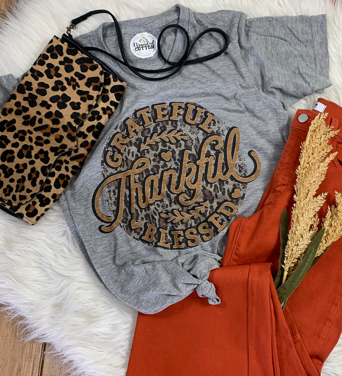 Grateful Thankful Blessed Leopard