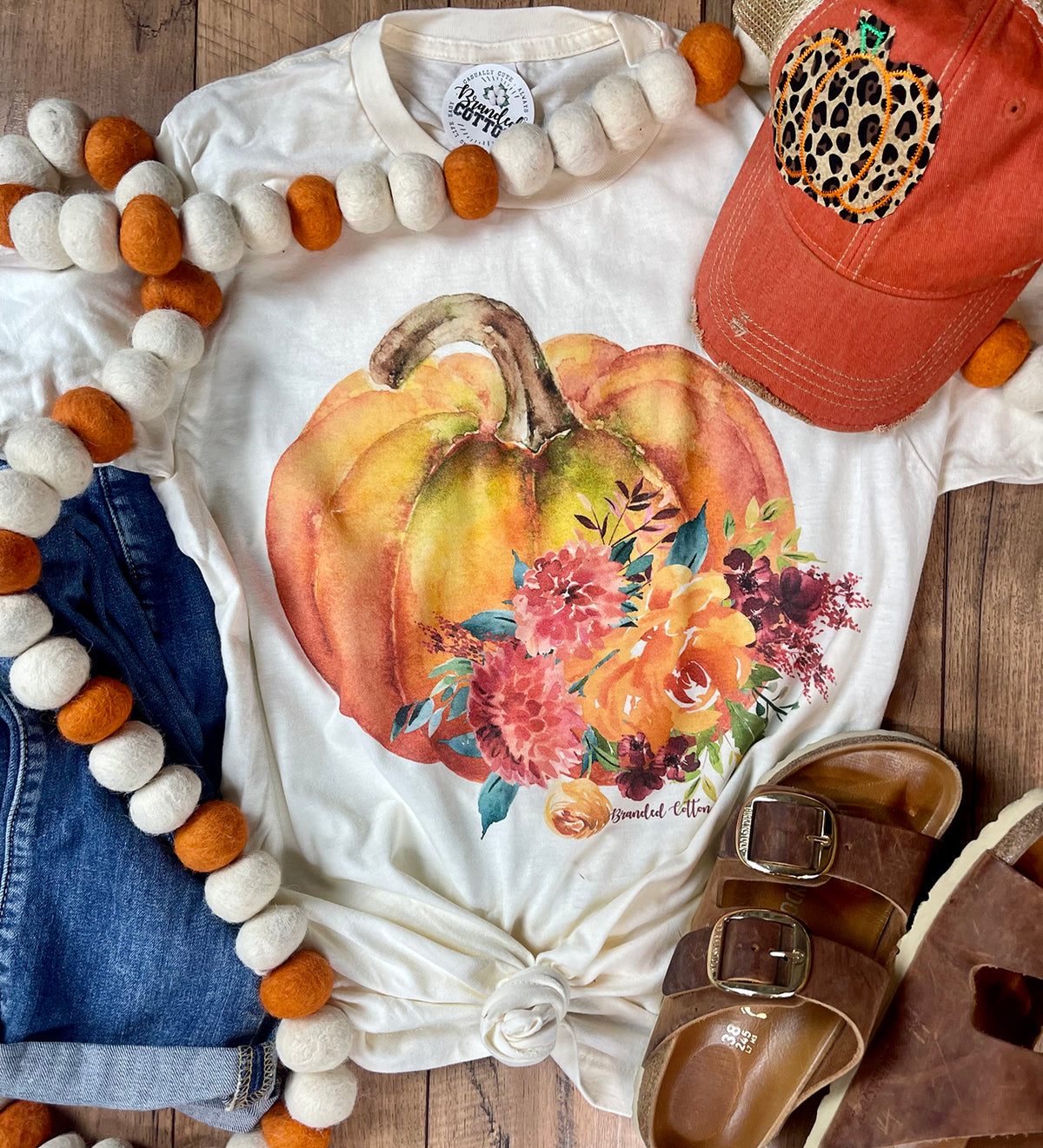 Floral Watercolor Pumpkin