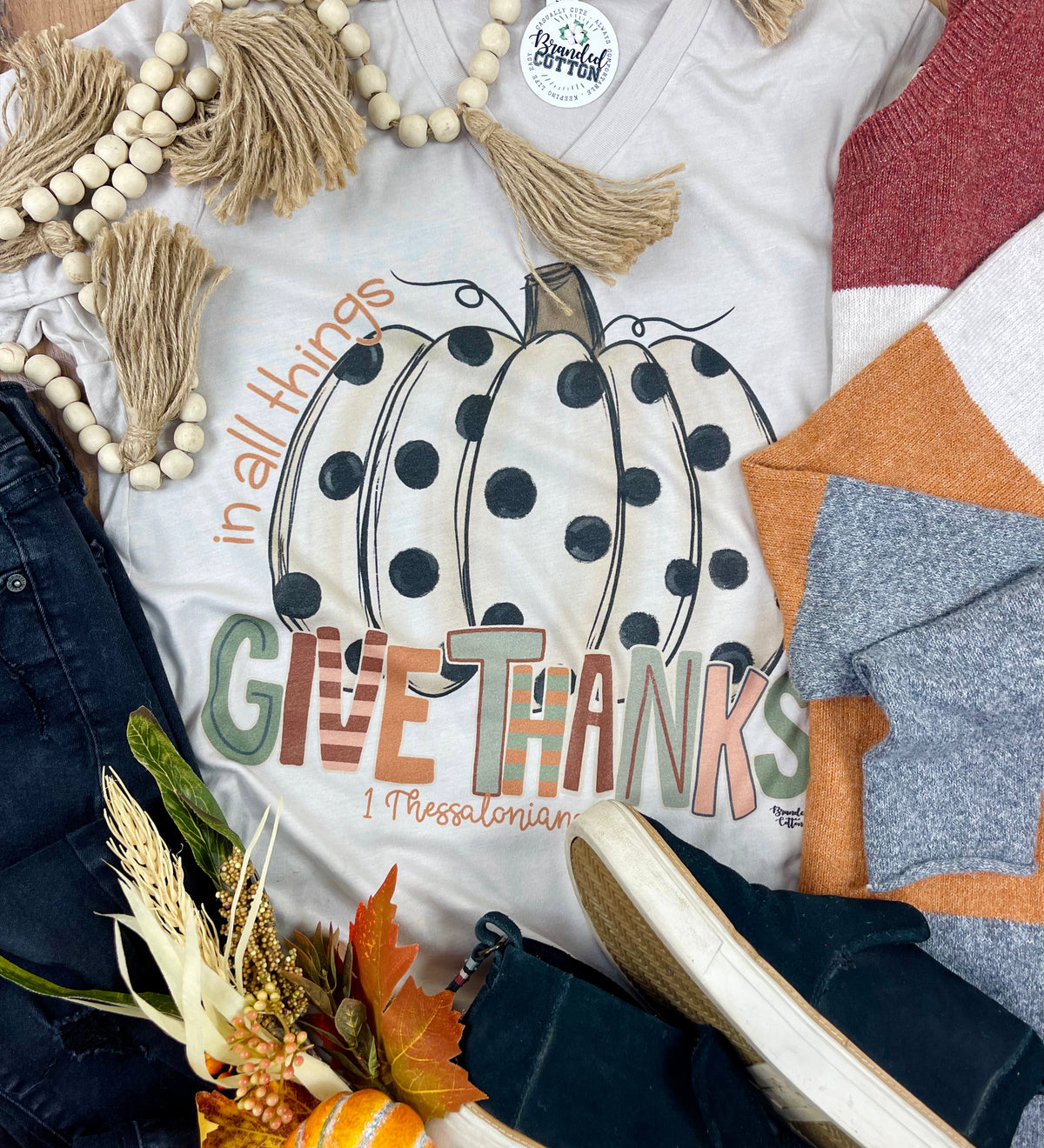 Give Thanks Dot Pumpkin